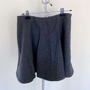 Theory Wool Circle Skirt in Dark Grey